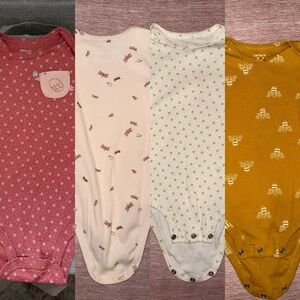 Carter's Bodysuit Set of 4 - Pink, White, and Golden Yellow